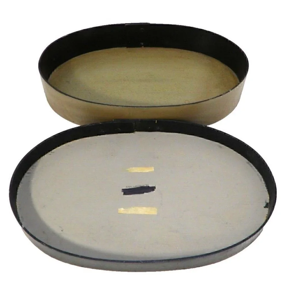 Oval shape wooden box painted with two ducks by JEAN GROMMON approx 15 x 9 x 3